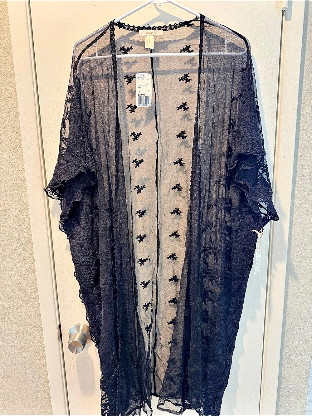 Forever 21 Black Floral Lace Cover Up